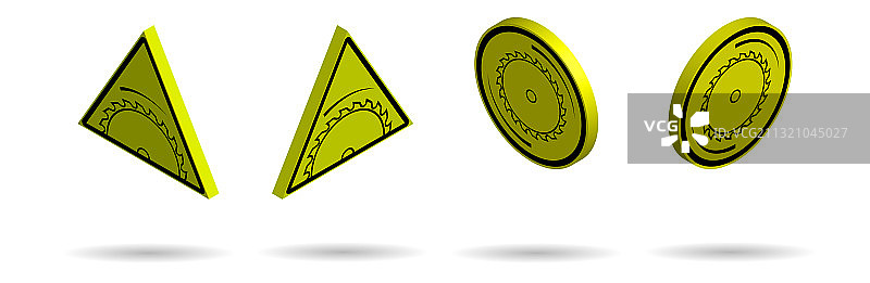 2.5D危险标志电锯片图片素材