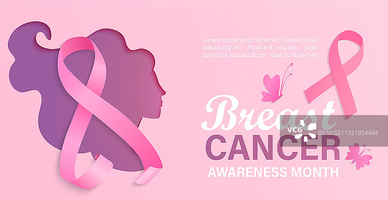 乳腺癌防治月宣传卡片图片素材
