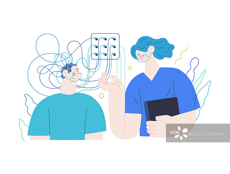 医疗测试-脑电图图片素材