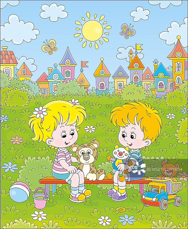 孩子们在操场上玩耍图片素材