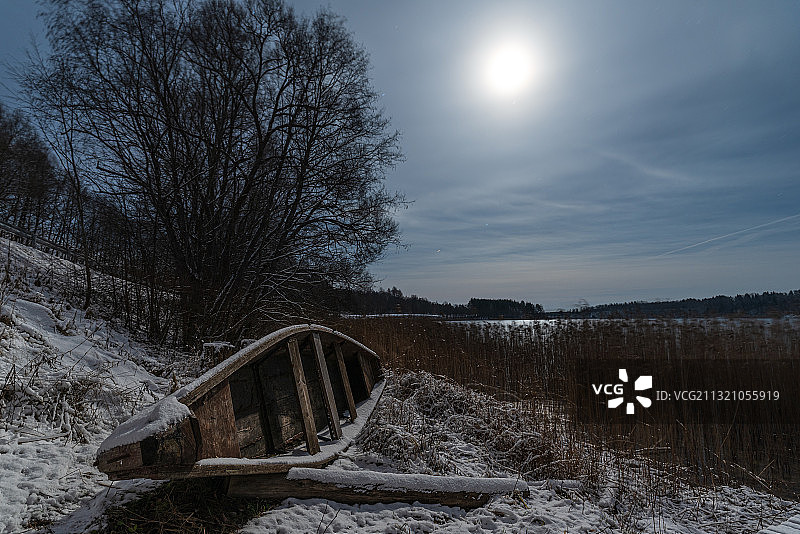 陶拉格纳斯雪景，立陶宛图片素材