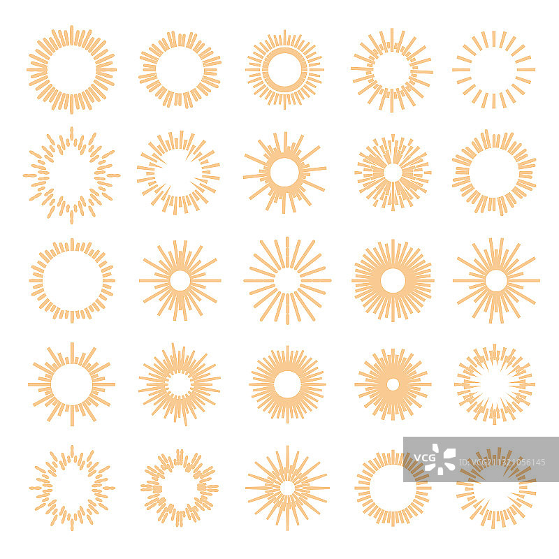 金色旭日图案合集图片素材