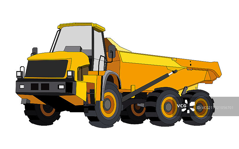 黑黄色工程自卸卡车图片素材
