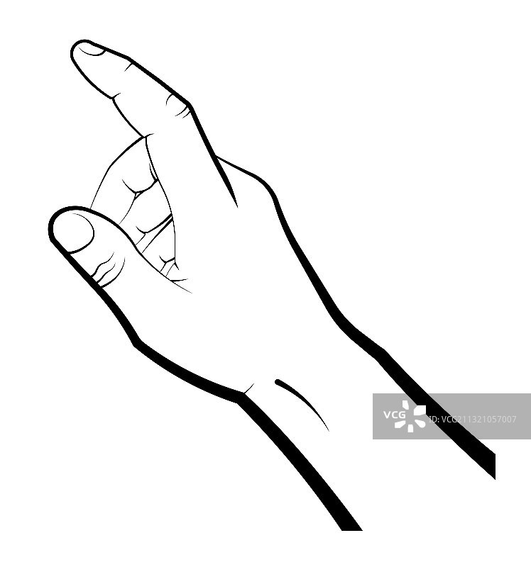 手势：男人指向并按下按钮图片素材