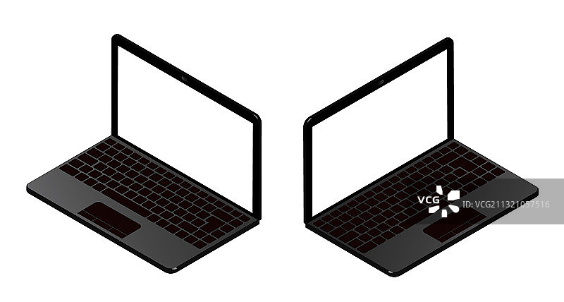 简易空白屏幕的逼真笔记本电脑模型图片素材