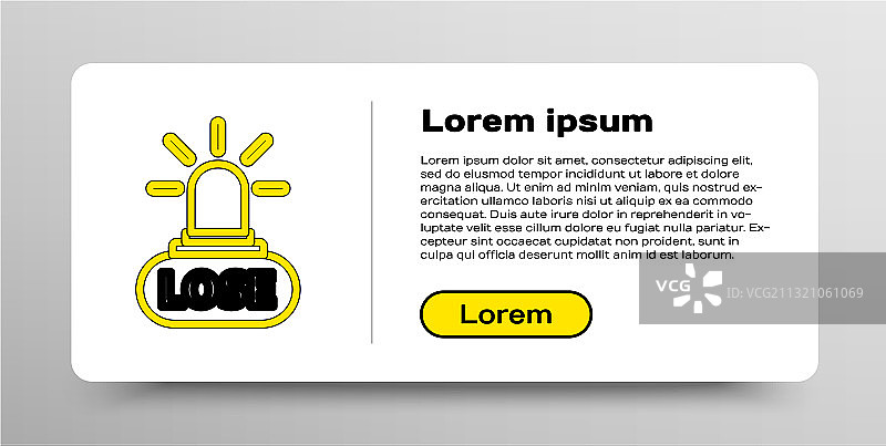 白色背景上的赌场失利线条图标图片素材