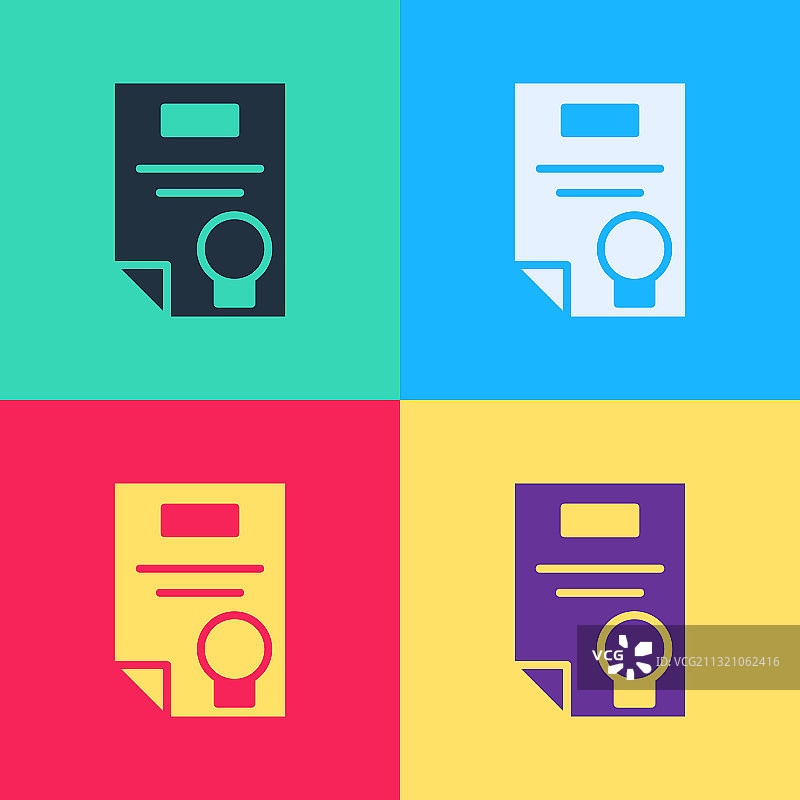 波普艺术风格的证书模板图标图片素材