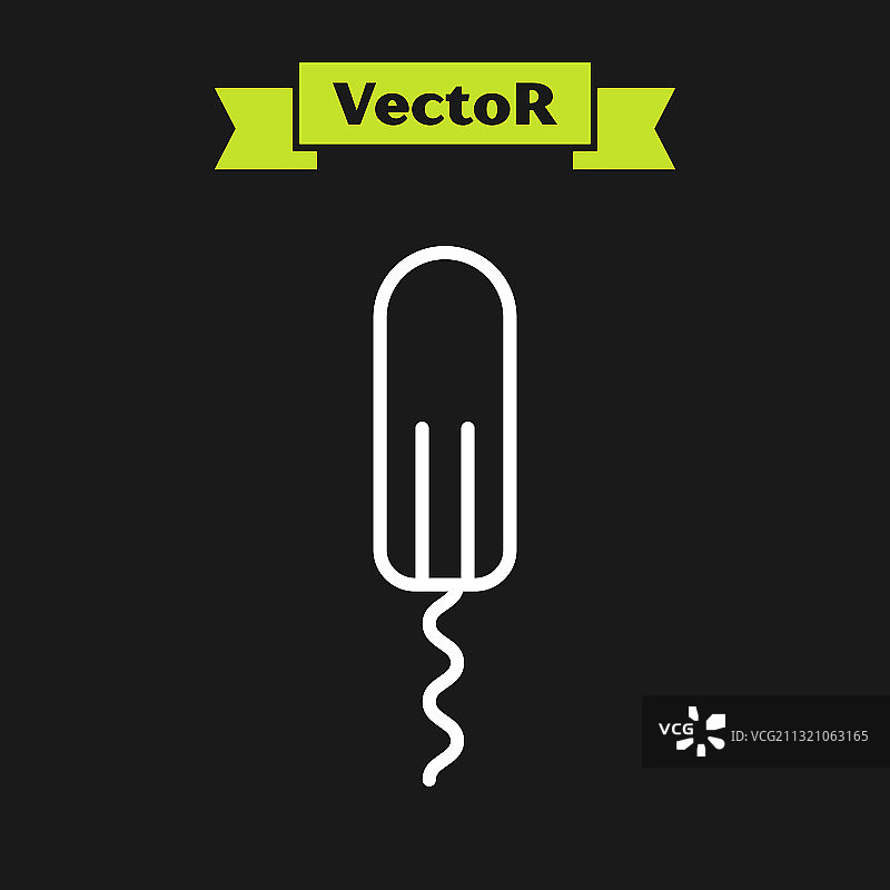 白色线条月经和卫生棉条图标图片素材