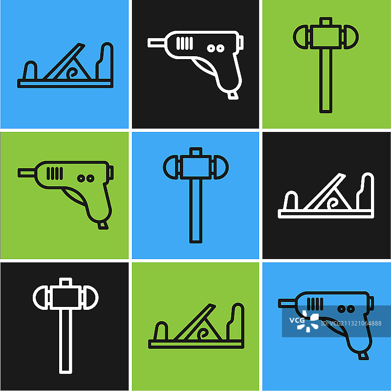 木刨和 sledgehammer图片素材