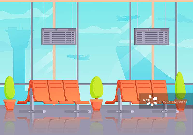机场内部候机大厅图片素材
