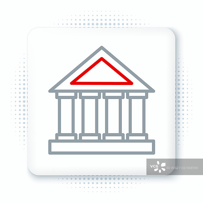 白色背景的法院建筑线条图标图片素材