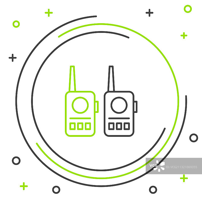 白色背景上的线条对讲机图标图片素材
