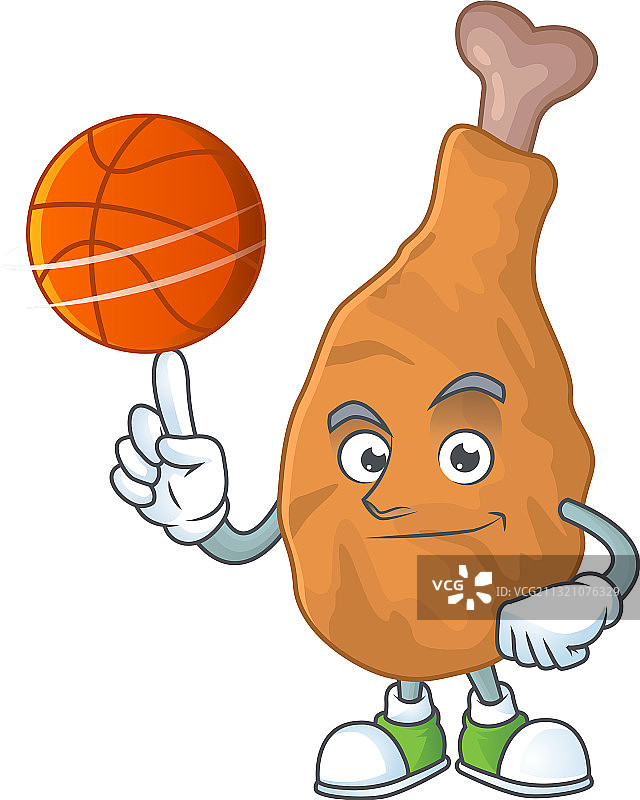 打篮球的炸鸡风格运动健将图片素材