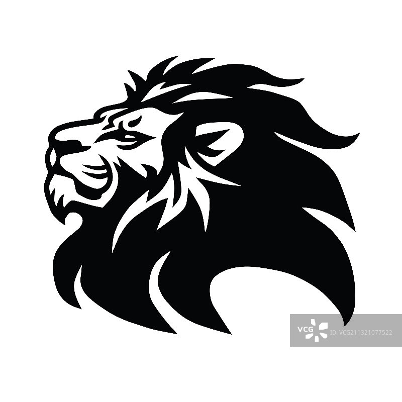 狂野狮子头标志吉祥物图标设计图片素材