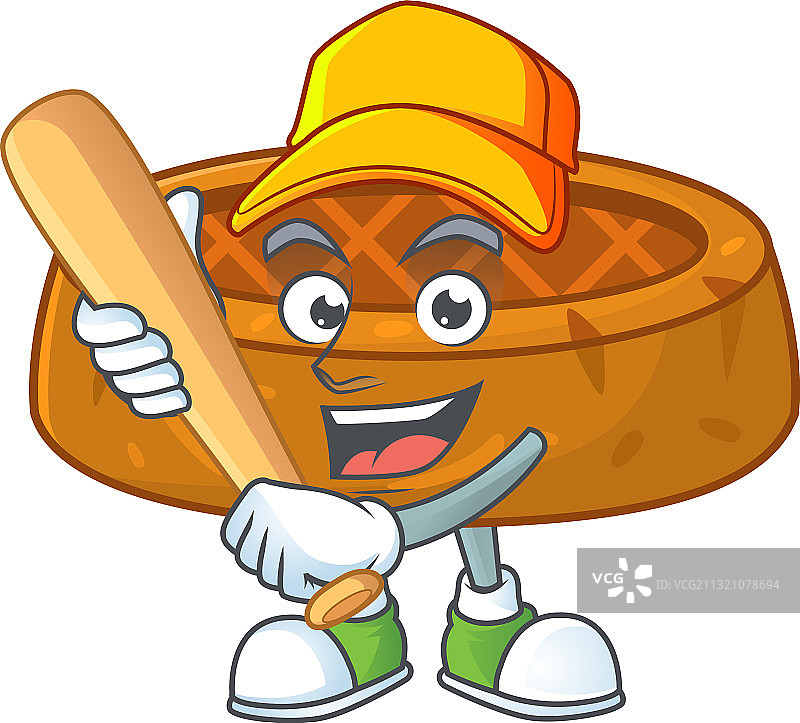 卡通花生饼干拿着棒球棍图片素材