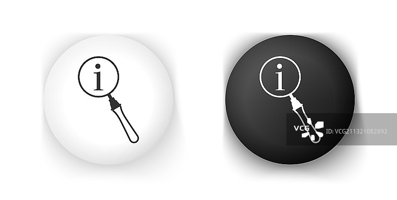 黑白放大镜和信息图标图片素材