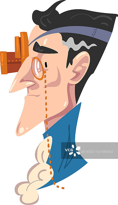 蒸汽朋克绅士侧脸画像图片素材