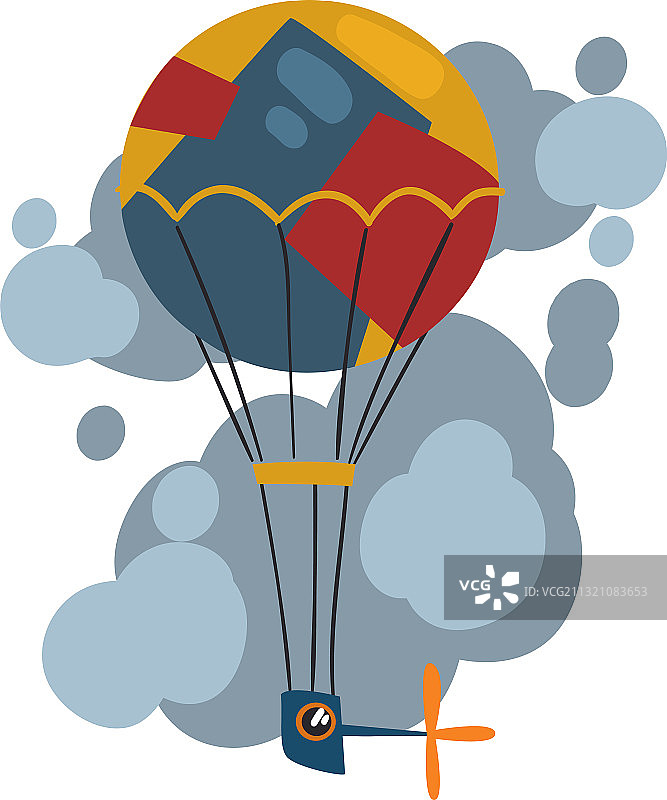 蒸汽朋克热气球古董图片素材