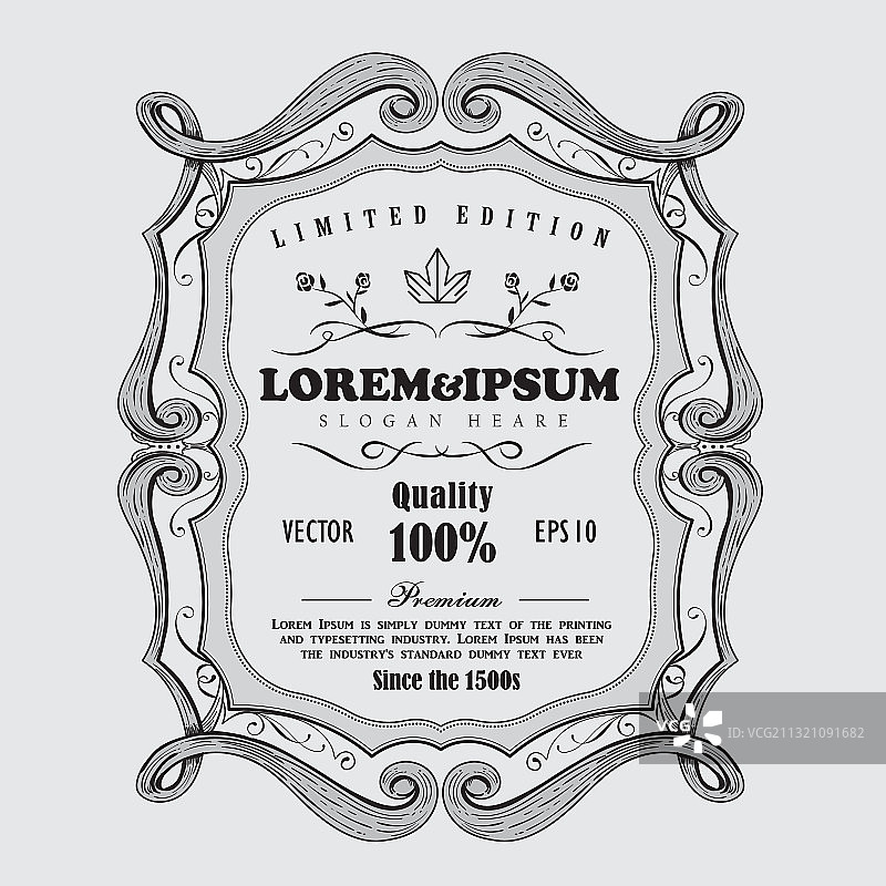 复古边框手绘banner古董标签图片素材