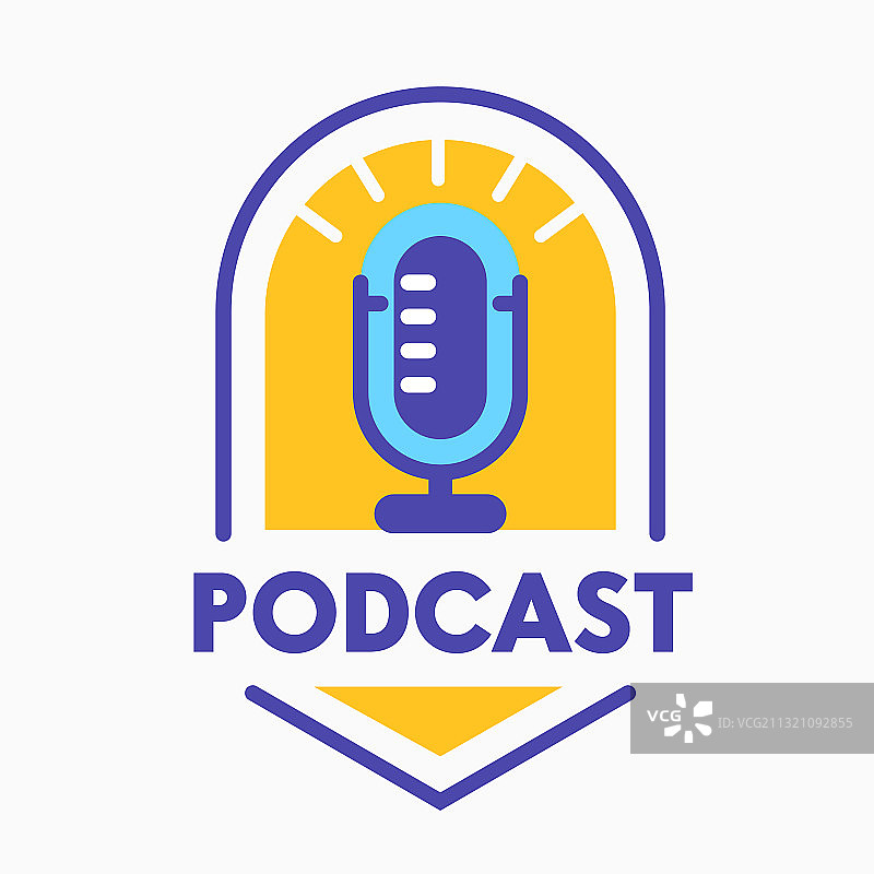 带麦克风的播客娱乐banner图片素材