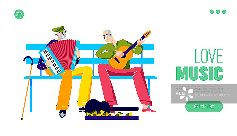 演奏乐器的年长音乐家图片素材