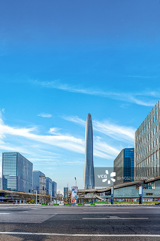 天津市滨海新区周大福金融中心全景图图片素材