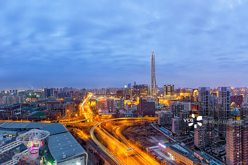 天津市滨海新区周大福金融中心全景图图片素材