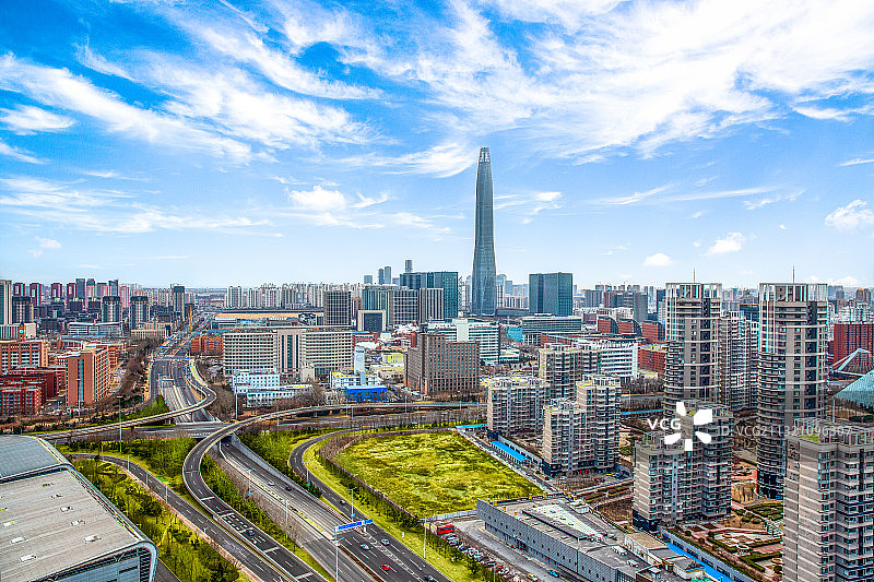 天津市滨海新区周大福金融中心全景图图片素材