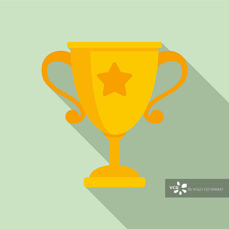 金色奖杯声誉图标扁平风格图片素材