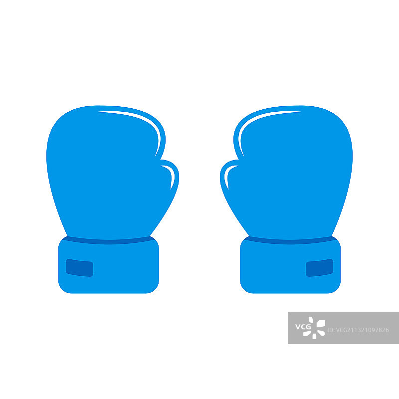 卡通蓝色拳击手套扁平图标图片素材