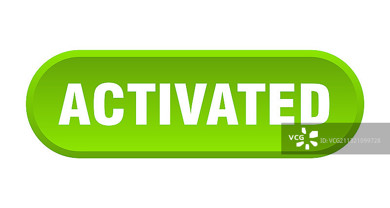 白色背景上的已激活圆角按钮标志图片素材