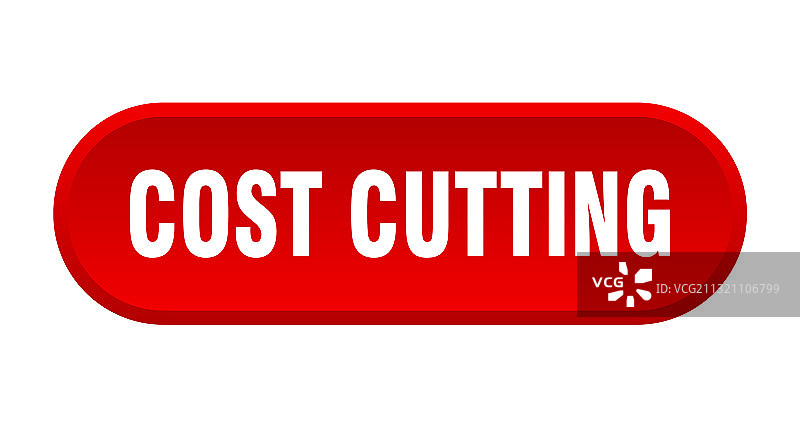 白色背景上的成本削减按钮圆形标志图片素材