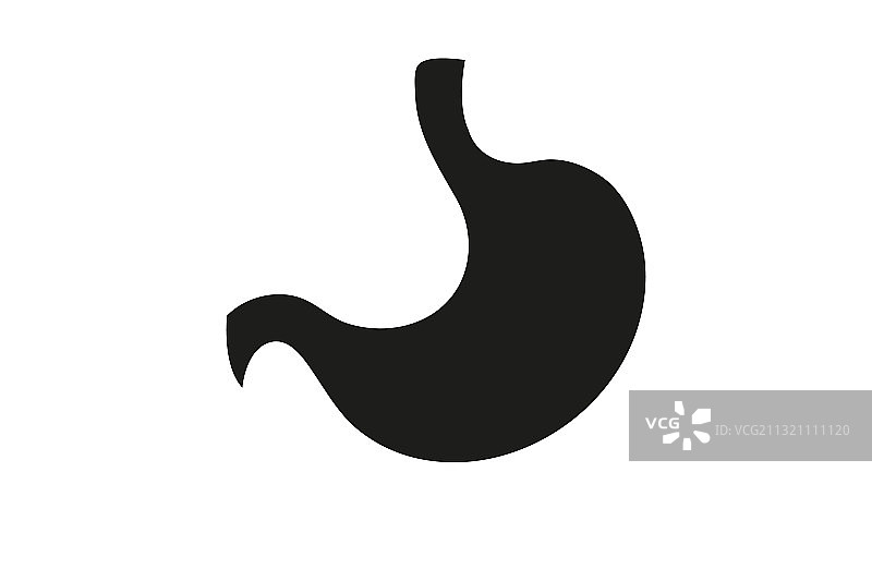 白色背景上的人类胃部标志图片素材