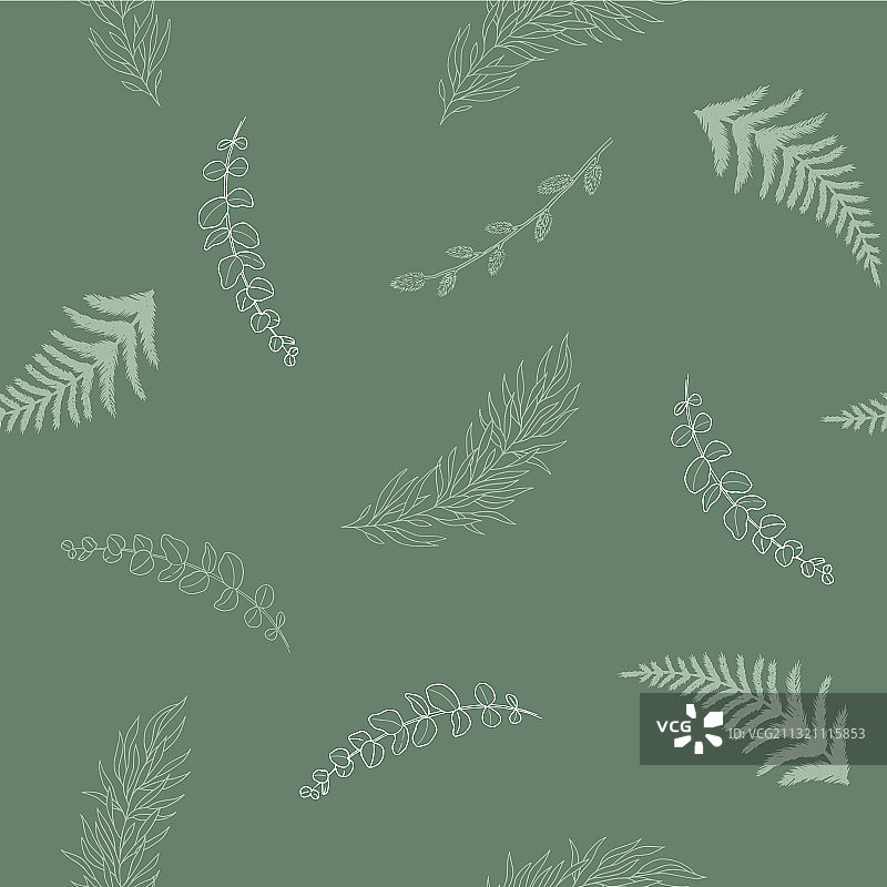 热带树叶抽象无缝图案图片素材