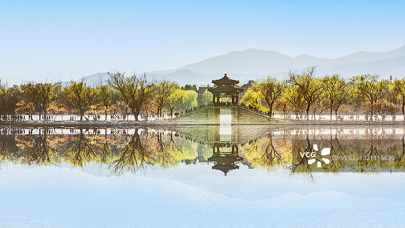 早春，西堤，颐和园图片素材