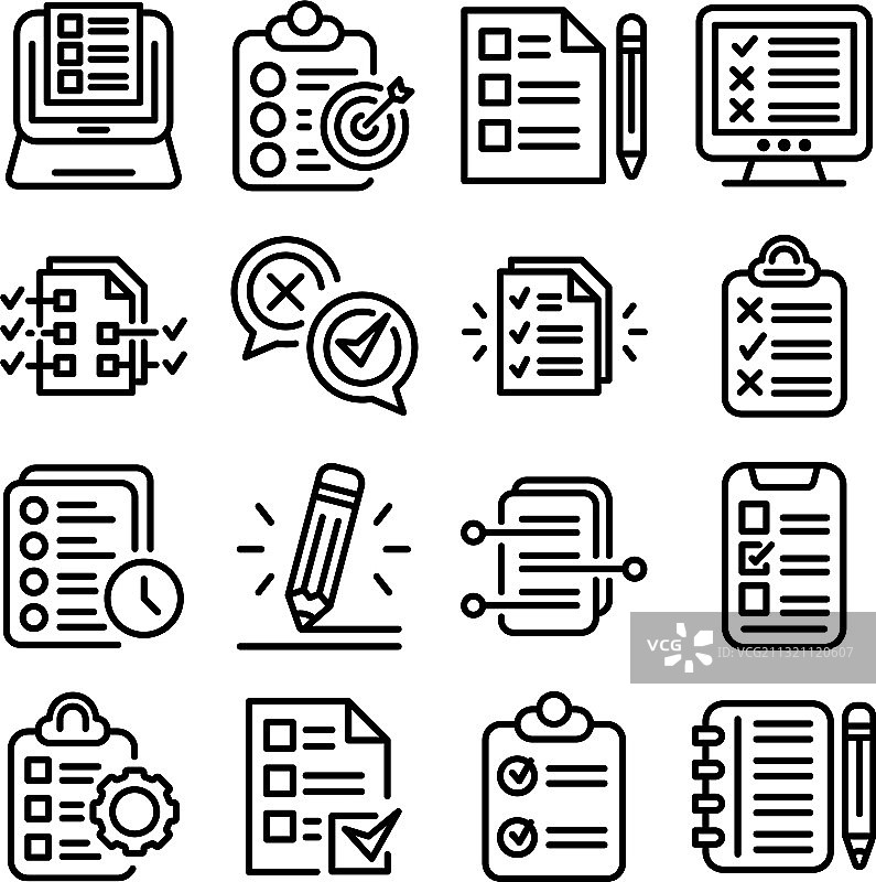 作业图标轮廓样式合集图片素材