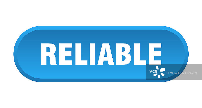 白色背景上的可靠按钮圆形标志图片素材