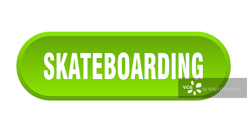 白色背景上的圆形滑板按钮标志图片素材