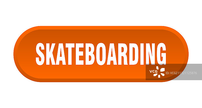 白色背景上的圆形滑板按钮标志图片素材