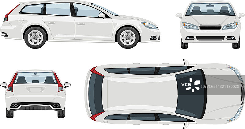 白色汽车品牌样机模板图片素材