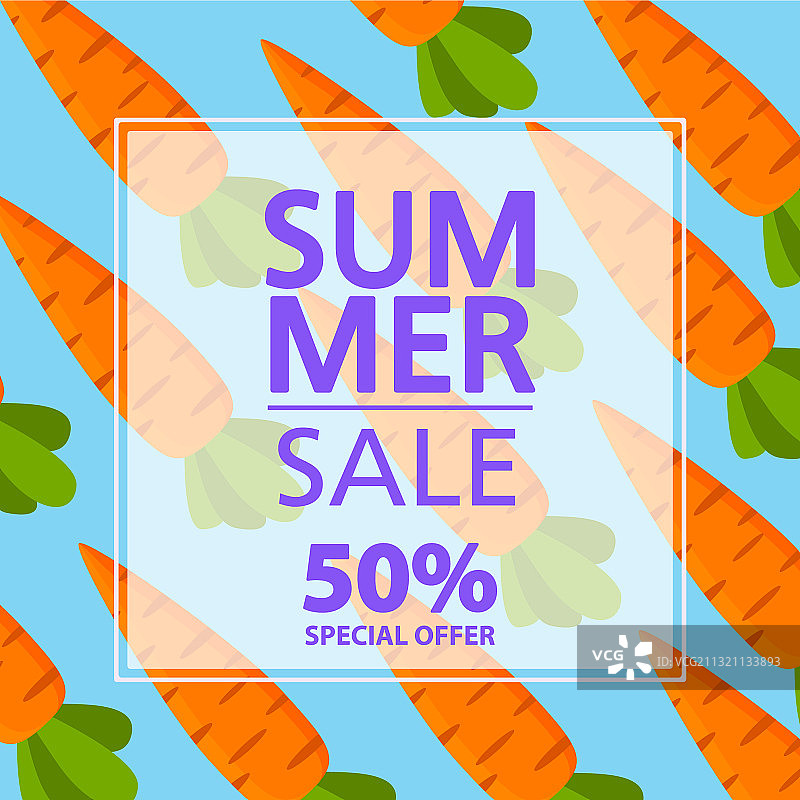 夏季促销banner，5折蔬菜优惠图片素材