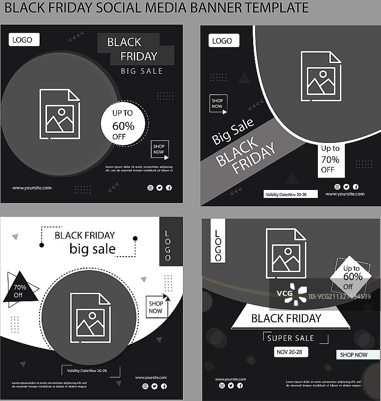 黑色星期五社交媒体banner模板图片素材