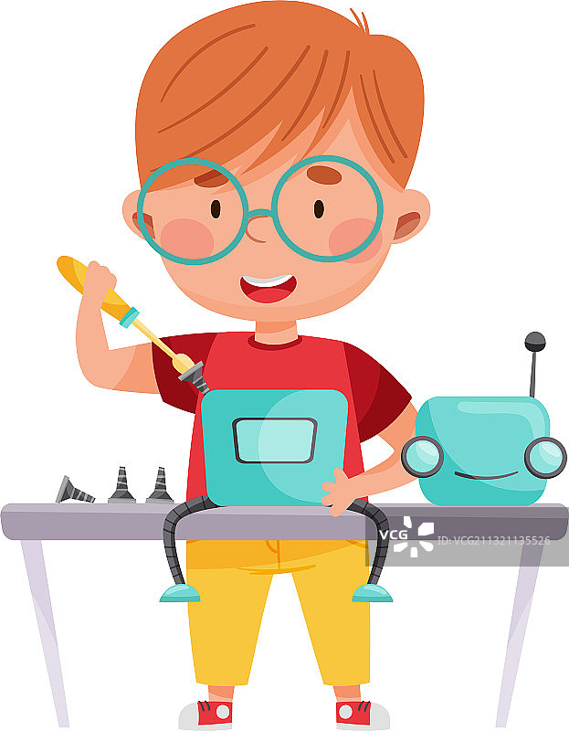 微笑的男孩角色设计图片素材