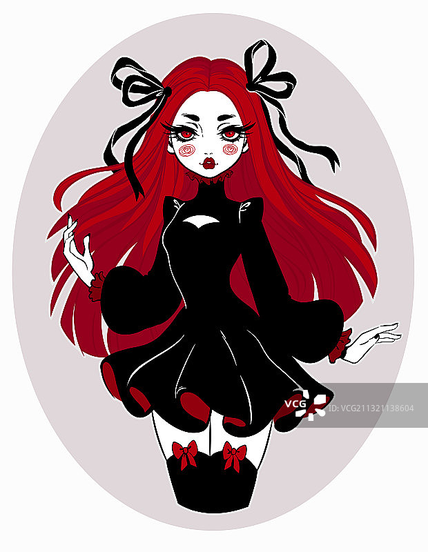 卡通风格的哥特式娃娃图片素材