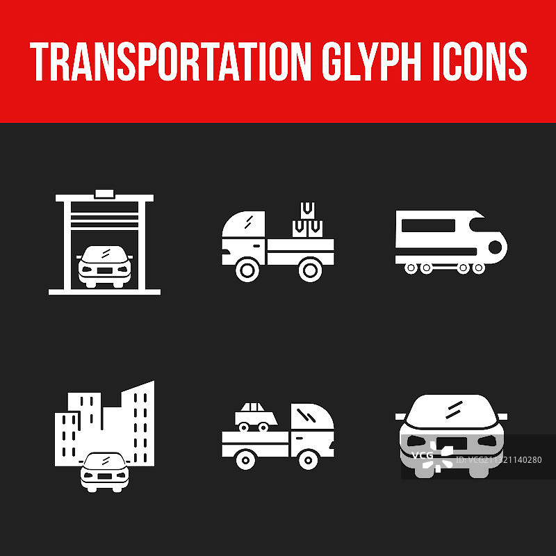 独特的交通工具字形图标合集图片素材