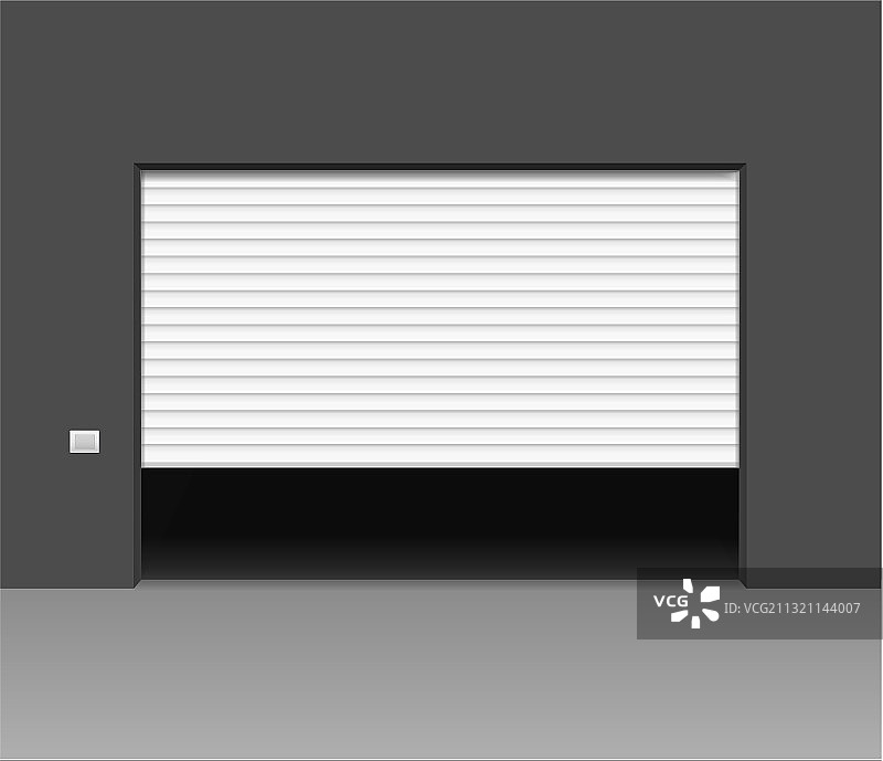 逼真精细的3D白色卷帘门图片素材
