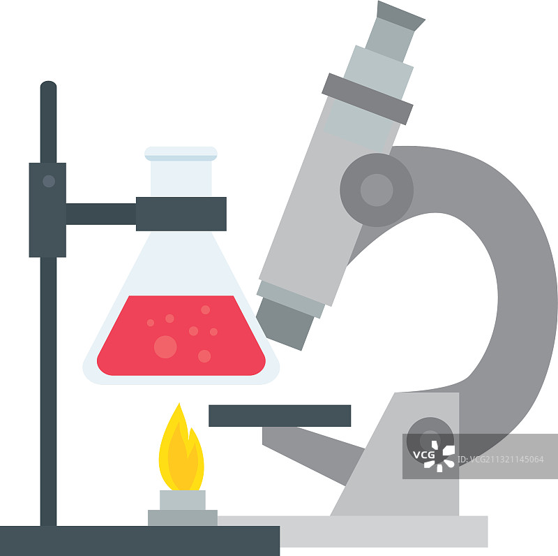 带有烧瓶设计的实验室显微镜图片素材