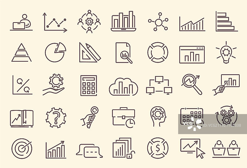 数据分析统计图标合集图片素材