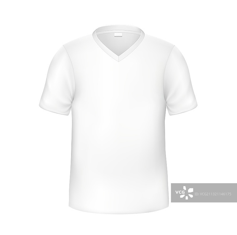 逼真白色空白T恤样机图片素材