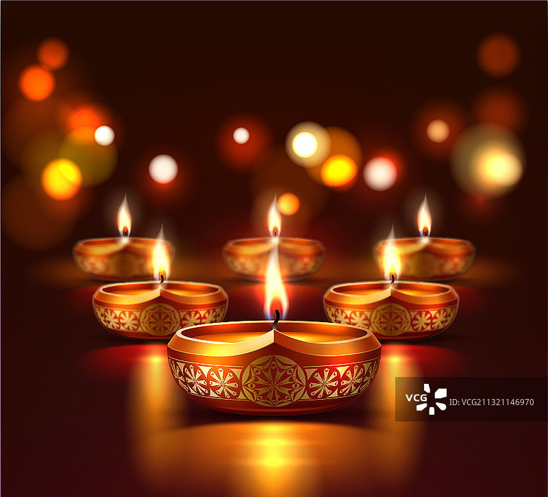排灯节油灯海报图片素材
